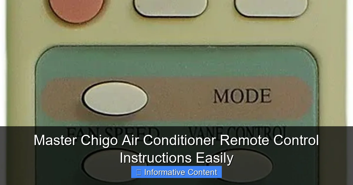 Master Chigo Air Conditioner Remote Control Instructions Easily