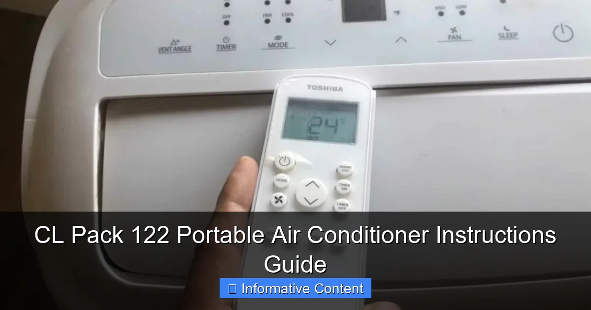 CL Pack 122 Portable Air Conditioner Instructions Guide