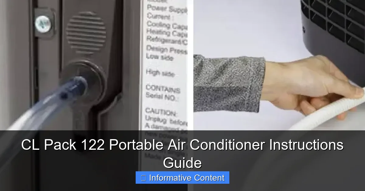 CL Pack 122 Portable Air Conditioner Instructions Guide