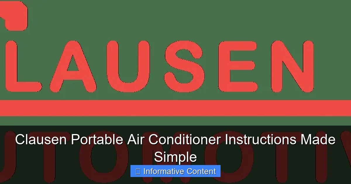Clausen Portable Air Conditioner Instructions Made Simple