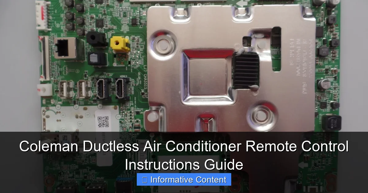 Coleman Ductless Air Conditioner Remote Control Instructions Guide