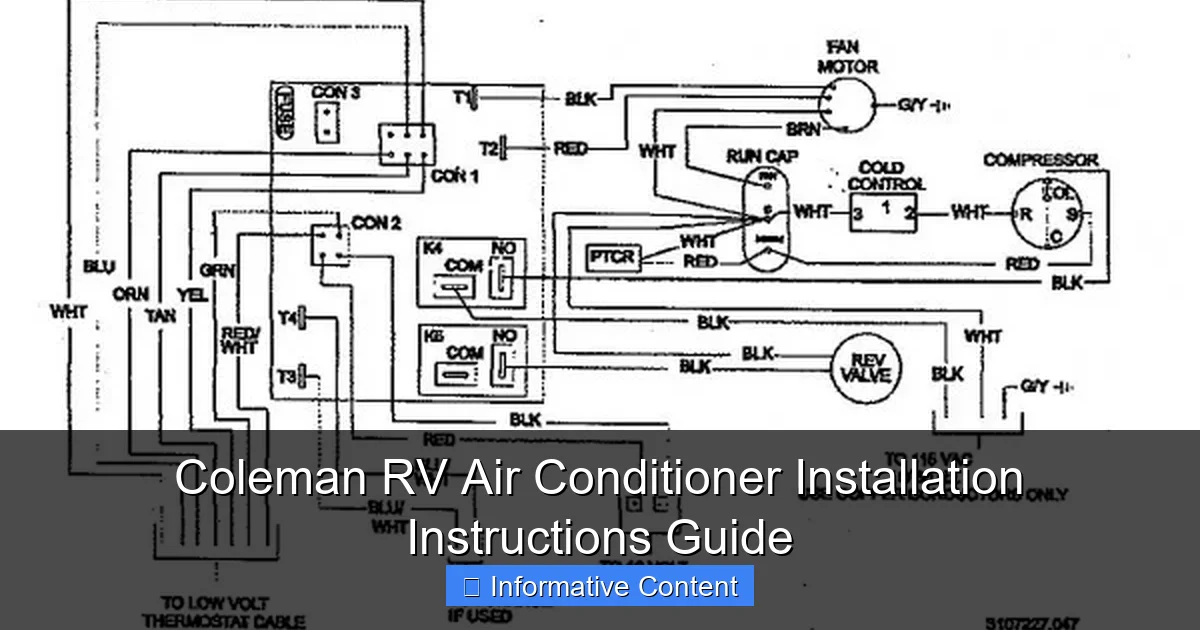Coleman RV Air Conditioner Installation Instructions Guide