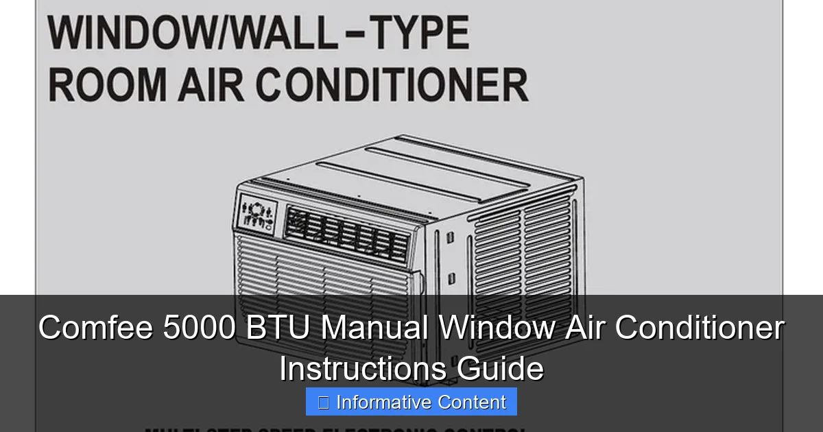 Comfee 5000 BTU Manual Window Air Conditioner Instructions Guide