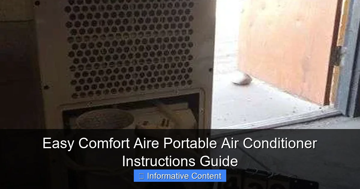 Easy Comfort Aire Portable Air Conditioner Instructions Guide