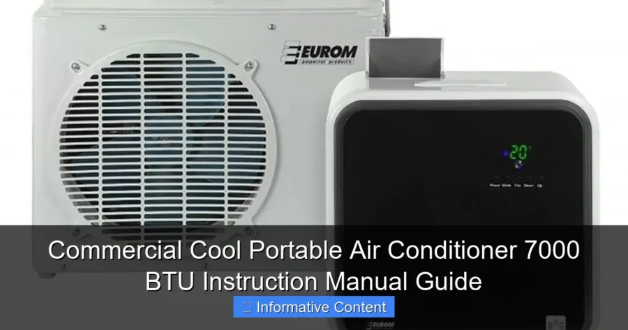 Commercial Cool Portable Air Conditioner 7000 BTU Instruction Manual Guide
