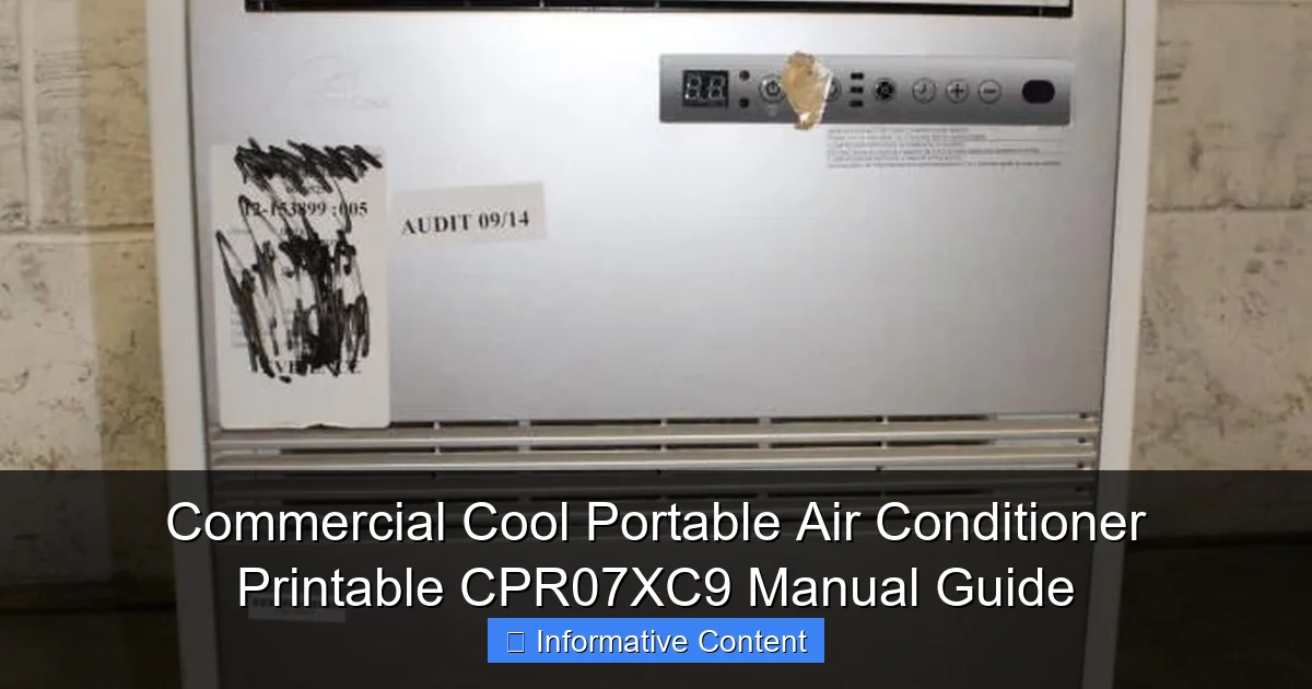 Commercial Cool Portable Air Conditioner Printable CPR07XC9 Manual Guide