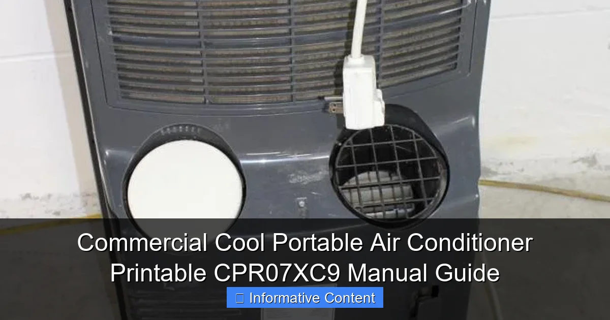 Commercial Cool Portable Air Conditioner Printable CPR07XC9 Manual Guide