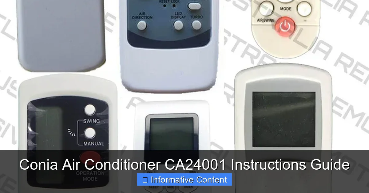 Conia Air Conditioner CA24001 Instructions Guide