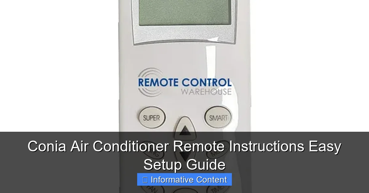 Conia Air Conditioner Remote Instructions Easy Setup Guide