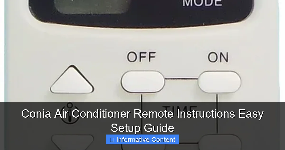 Conia Air Conditioner Remote Instructions Easy Setup Guide