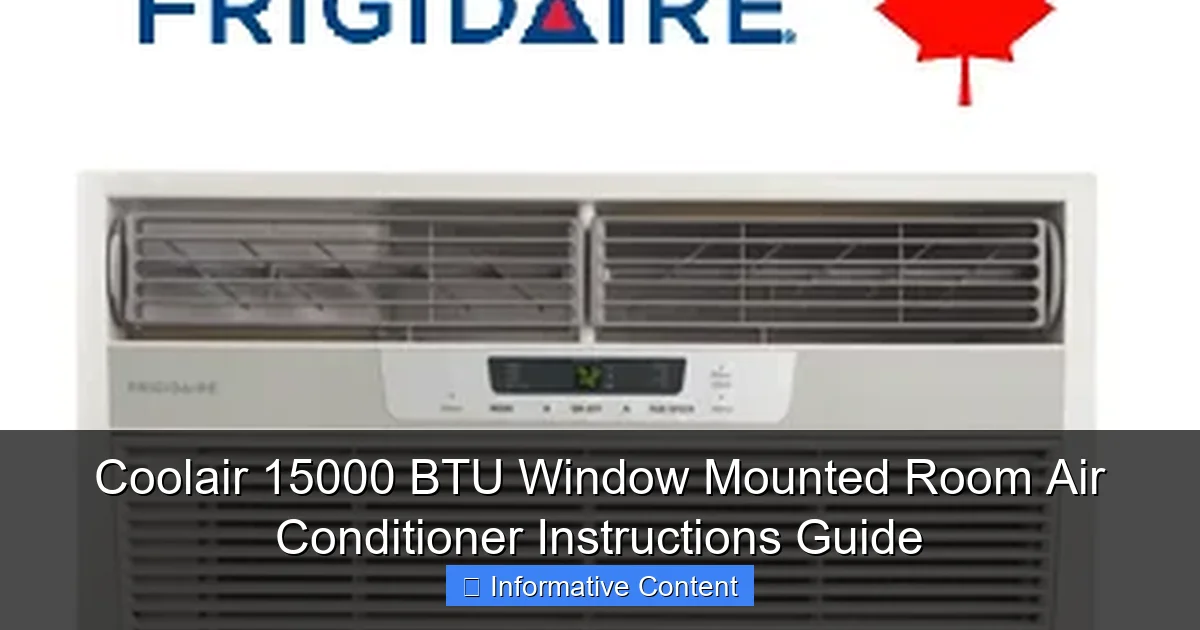 Coolair 15000 BTU Window Mounted Room Air Conditioner Instructions Guide