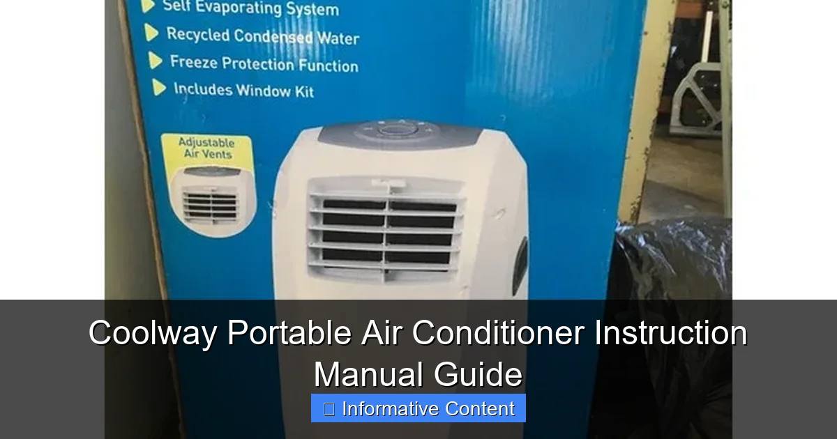 Coolway Portable Air Conditioner Instruction Manual Guide