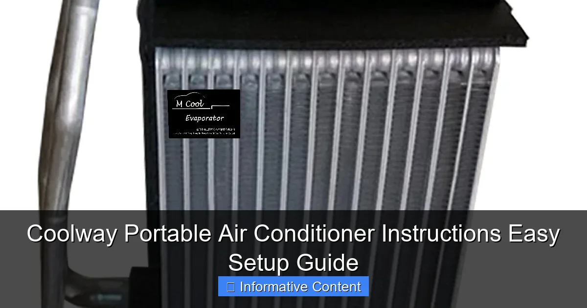 Coolway Portable Air Conditioner Instructions Easy Setup Guide
