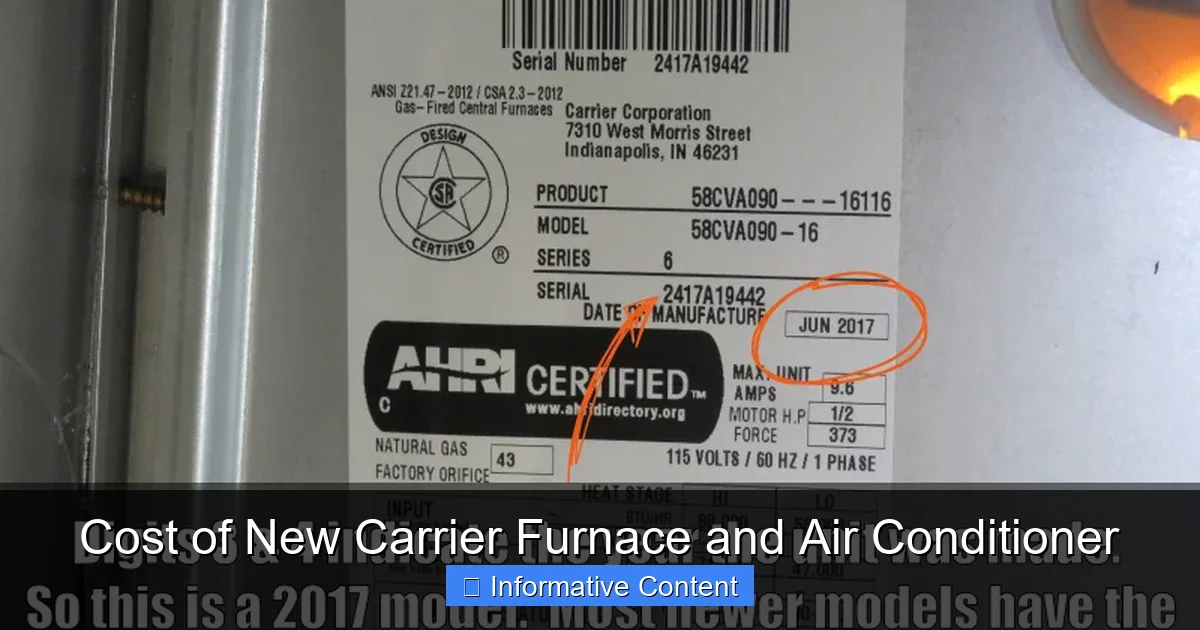 Cost of New Carrier Furnace and Air Conditioner