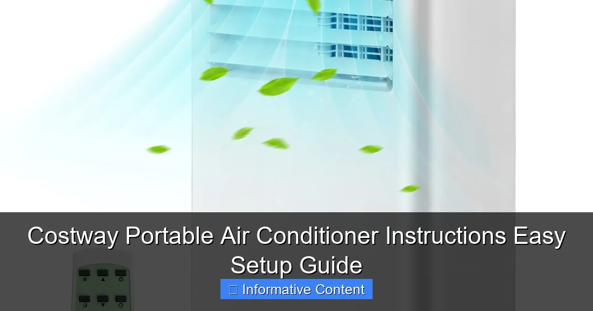 Costway Portable Air Conditioner Instructions Easy Setup Guide