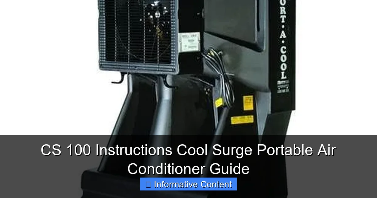 CS 100 Instructions Cool Surge Portable Air Conditioner Guide
