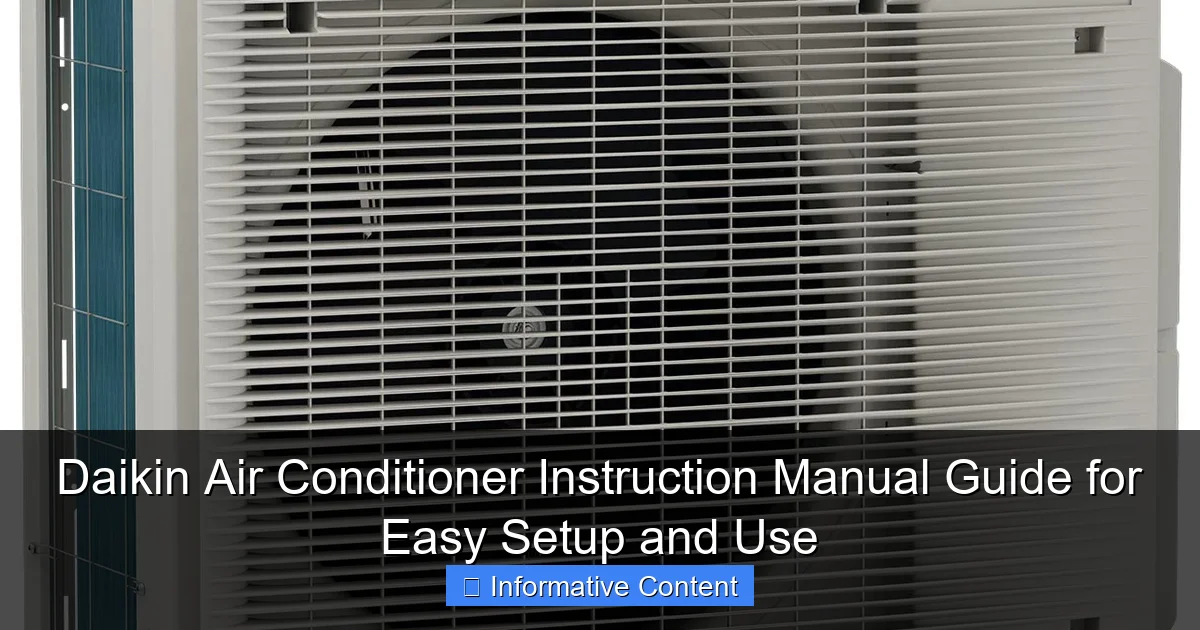 Daikin Air Conditioner Instruction Manual Guide for Easy Setup and Use