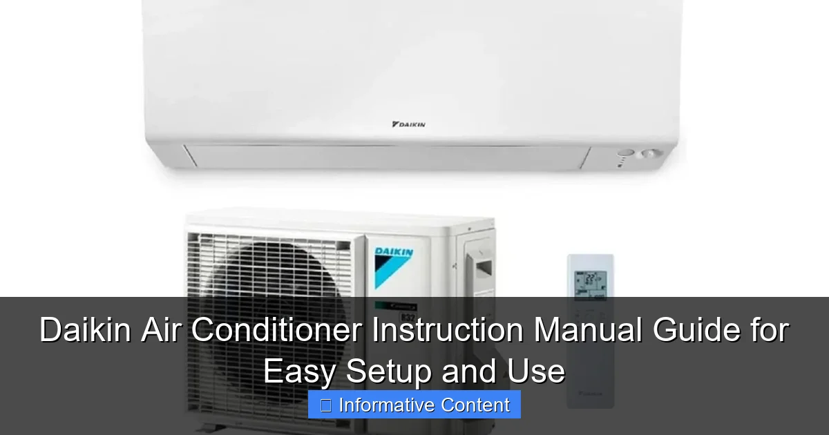 Daikin Air Conditioner Instruction Manual Guide for Easy Setup and Use