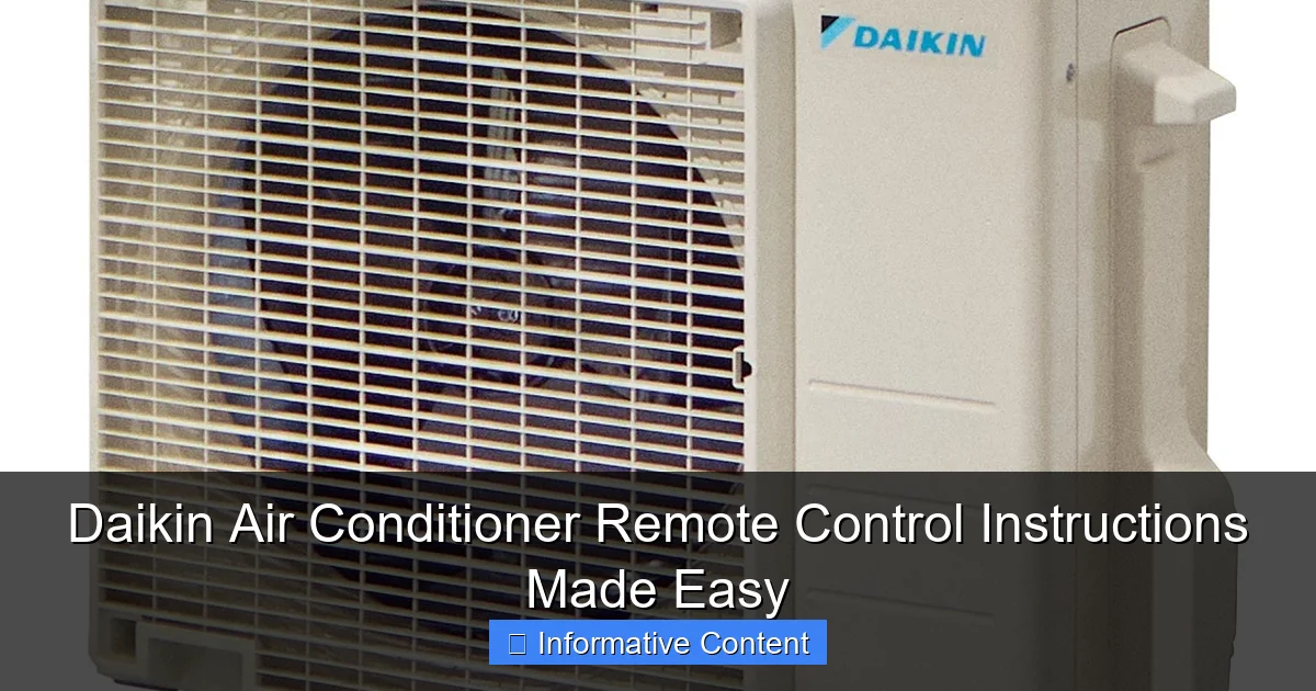 Daikin Air Conditioner Remote Control Instructions Made Easy