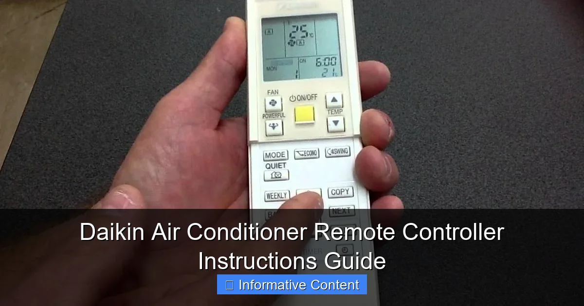 Daikin Air Conditioner Remote Controller Instructions Guide