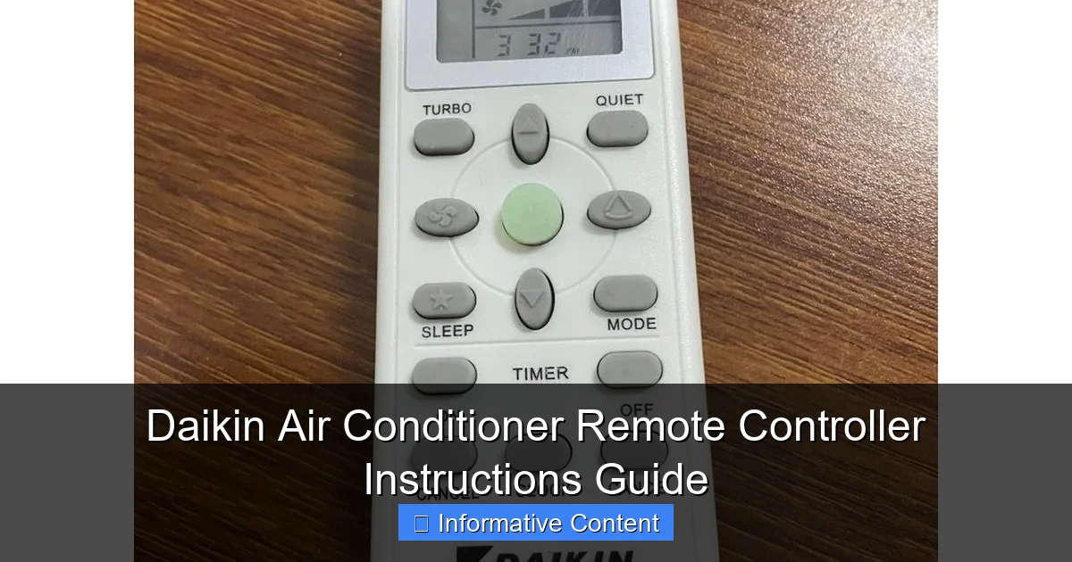 Daikin Air Conditioner Remote Controller Instructions Guide