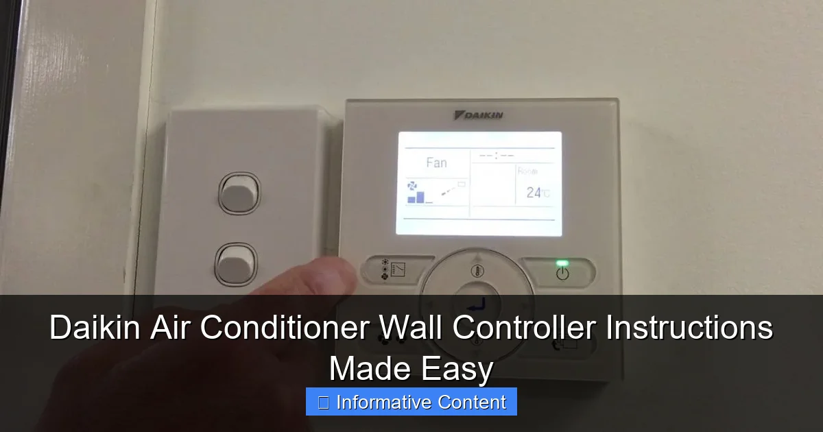 Daikin Air Conditioner Wall Controller Instructions Made Easy