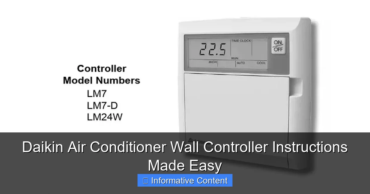 Daikin Air Conditioner Wall Controller Instructions Made Easy
