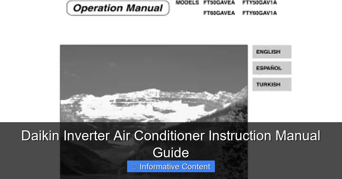 Daikin Inverter Air Conditioner Instruction Manual Guide