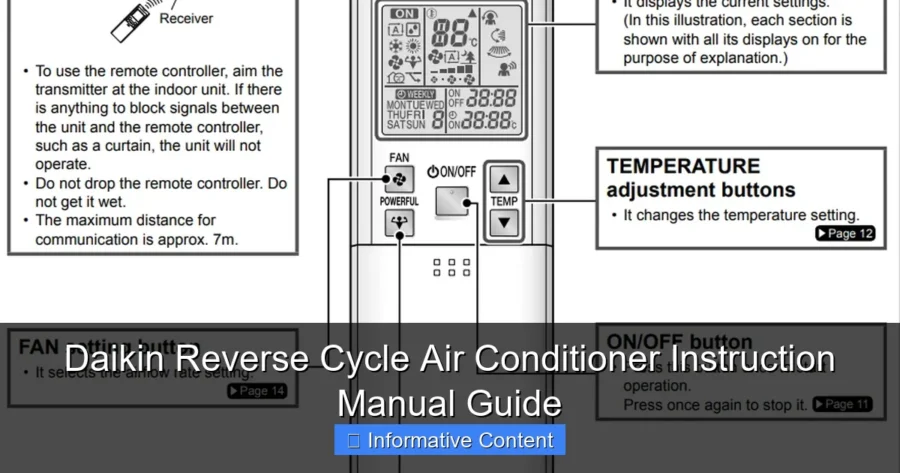 Daikin Reverse Cycle Air Conditioner Instruction Manual Guide
