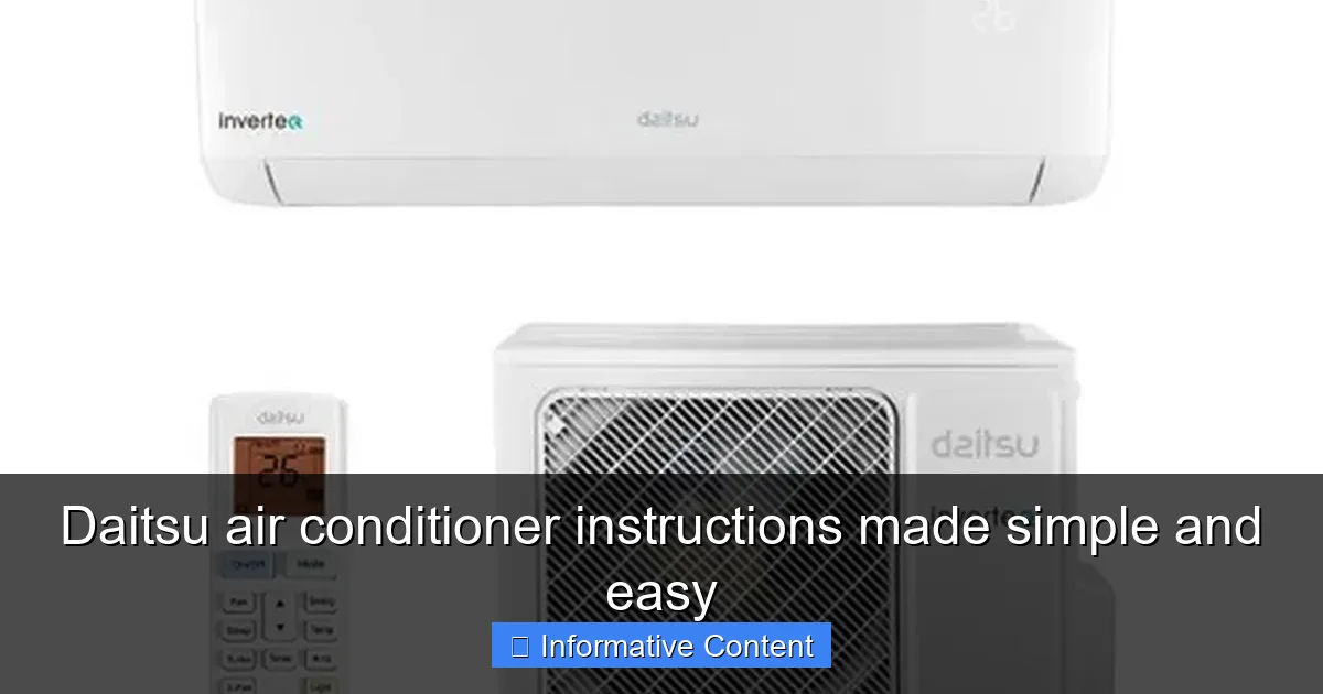 Daitsu air conditioner instructions made simple and easy