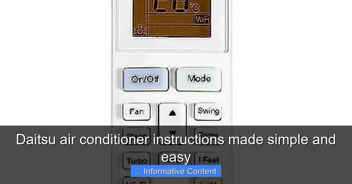 Daitsu air conditioner instructions made simple and easy