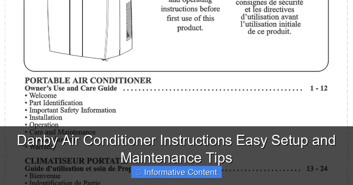 Danby Air Conditioner Instructions Easy Setup and Maintenance Tips