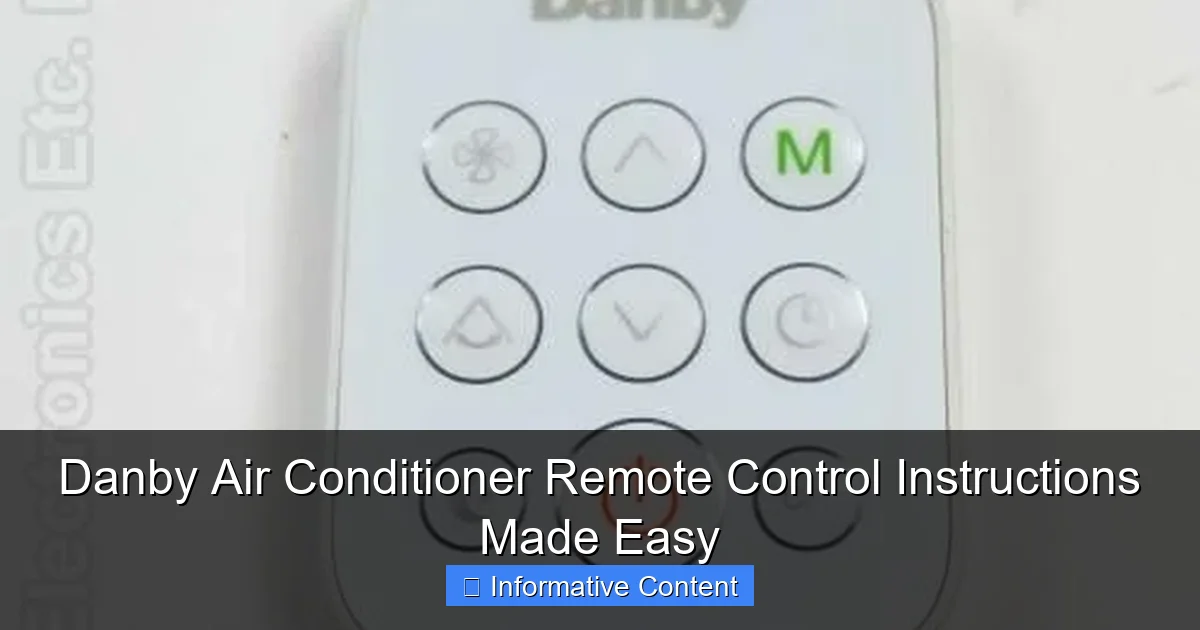 Danby Air Conditioner Remote Control Instructions Made Easy