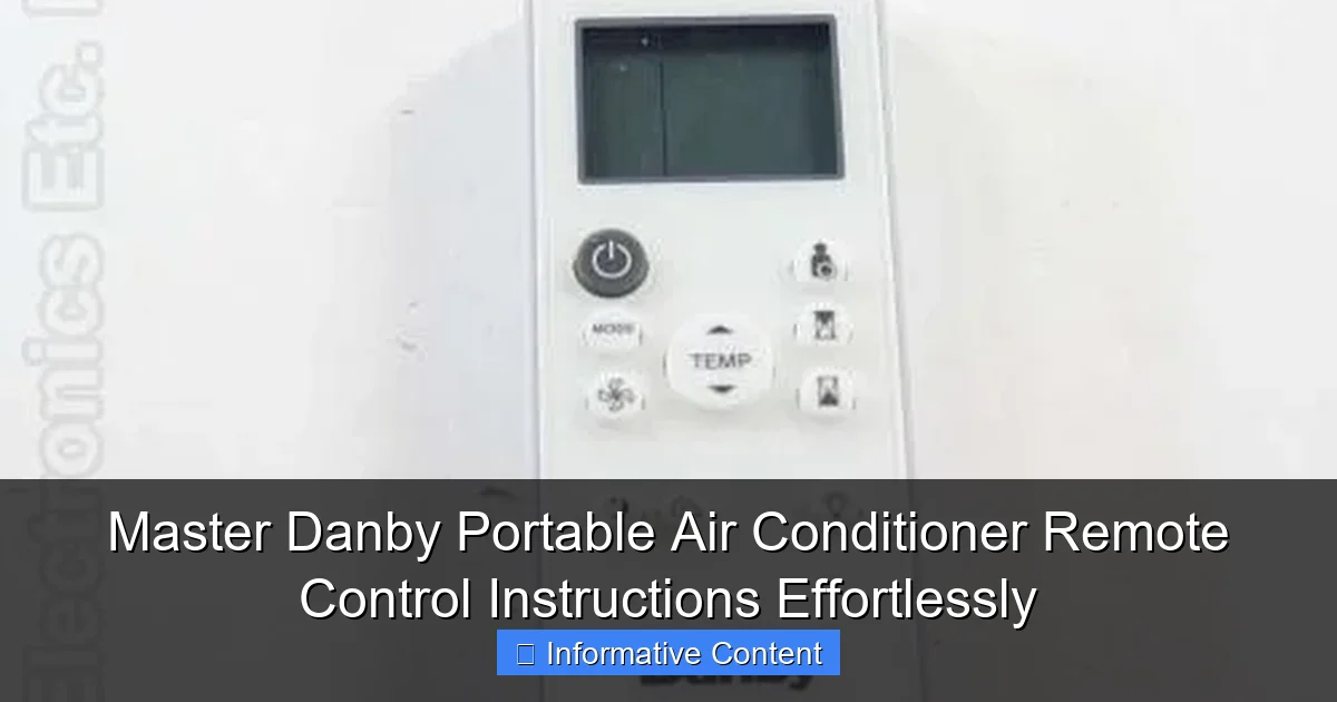 Master Danby Portable Air Conditioner Remote Control Instructions Effortlessly
