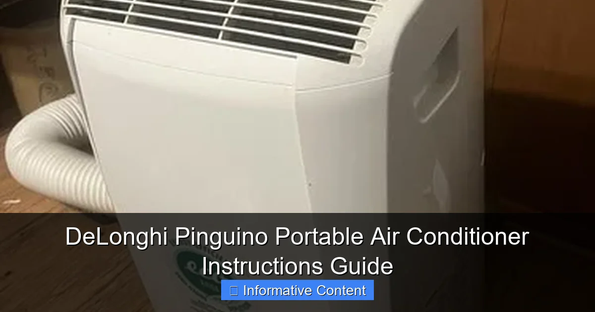 DeLonghi Pinguino Portable Air Conditioner Instructions Guide
