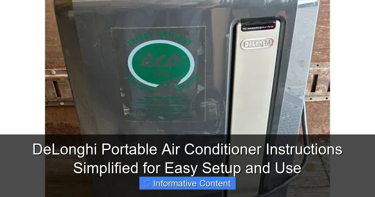 DeLonghi Portable Air Conditioner Instructions Simplified for Easy Setup and Use