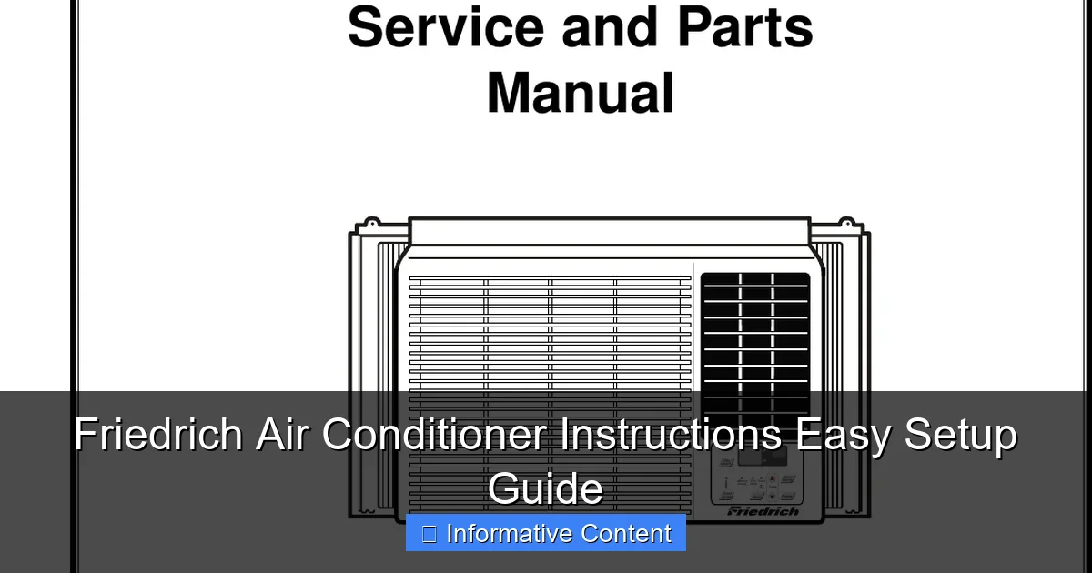 Friedrich Air Conditioner Instructions Easy Setup Guide