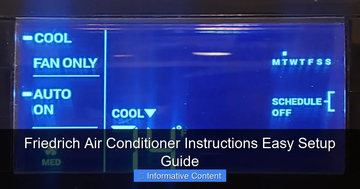 Friedrich Air Conditioner Instructions Easy Setup Guide