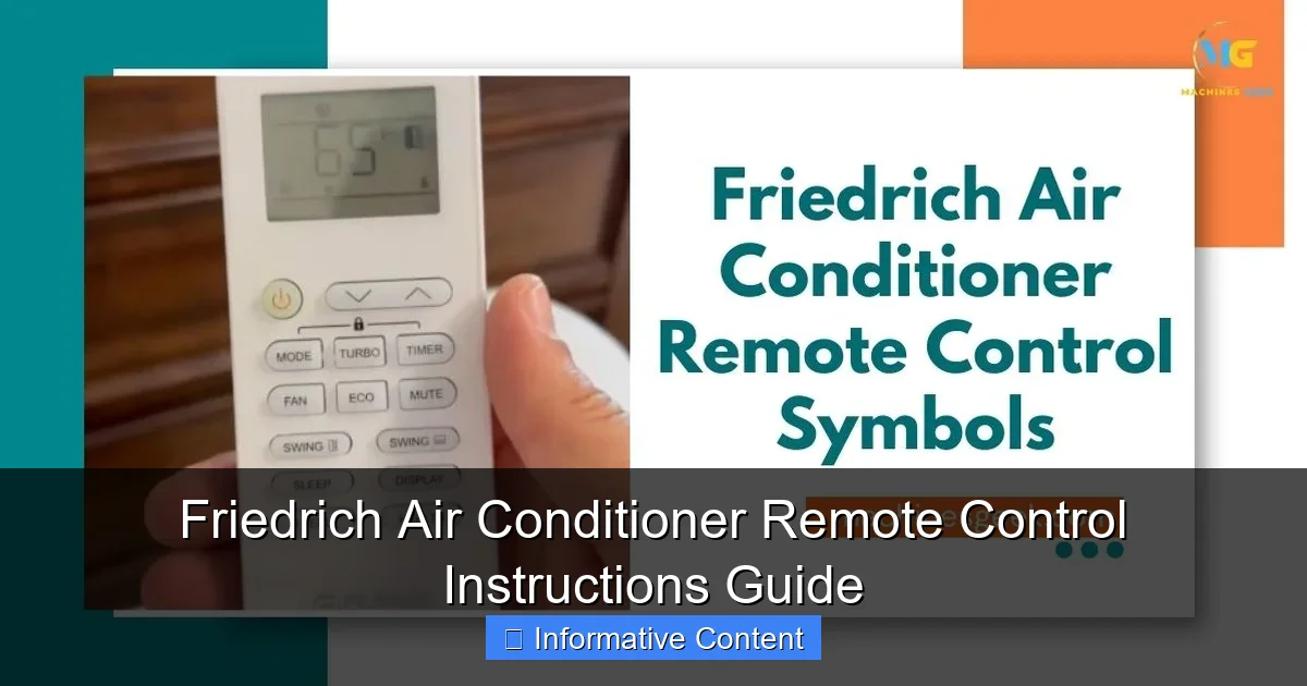 Friedrich Air Conditioner Remote Control Instructions Guide