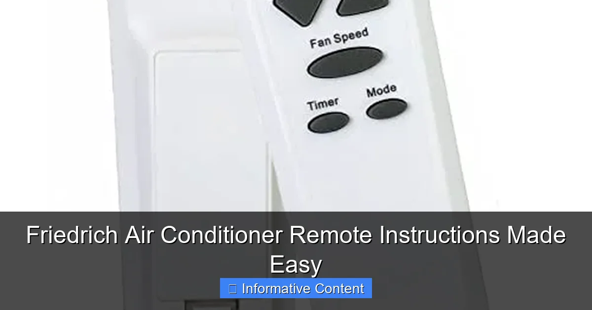 Friedrich Air Conditioner Remote Instructions Made Easy