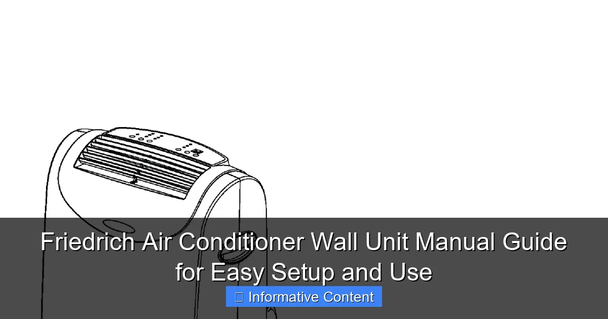 Friedrich Air Conditioner Wall Unit Manual Guide for Easy Setup and Use