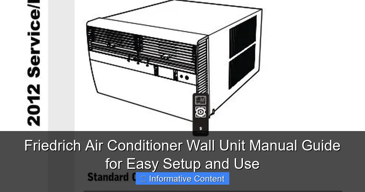 Friedrich Air Conditioner Wall Unit Manual Guide for Easy Setup and Use