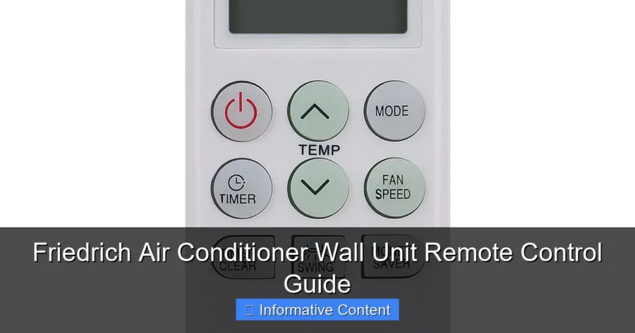 Friedrich Air Conditioner Wall Unit Remote Control Guide