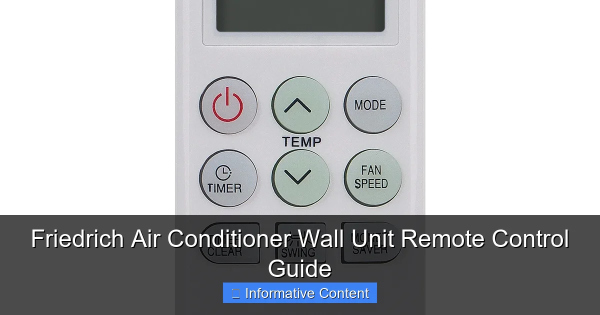 Friedrich Air Conditioner Wall Unit Remote Control Guide