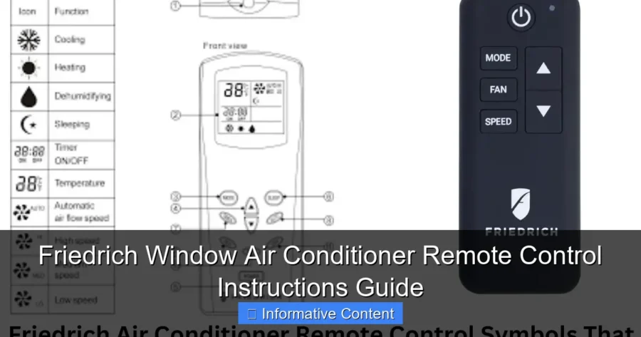 Friedrich Window Air Conditioner Remote Control Instructions Guide