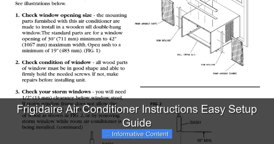 Frigidaire Air Conditioner Instructions Easy Setup Guide