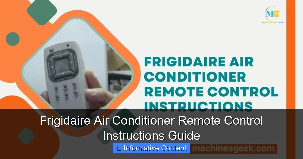 Frigidaire Air Conditioner Remote Control Instructions Guide