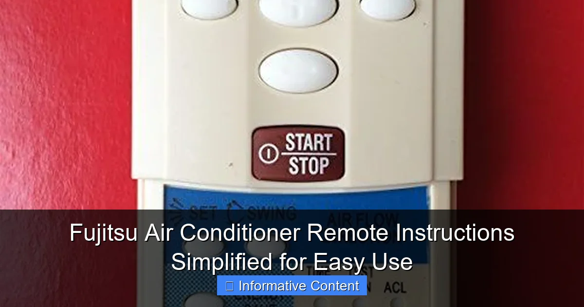 Fujitsu Air Conditioner Remote Instructions Simplified for Easy Use