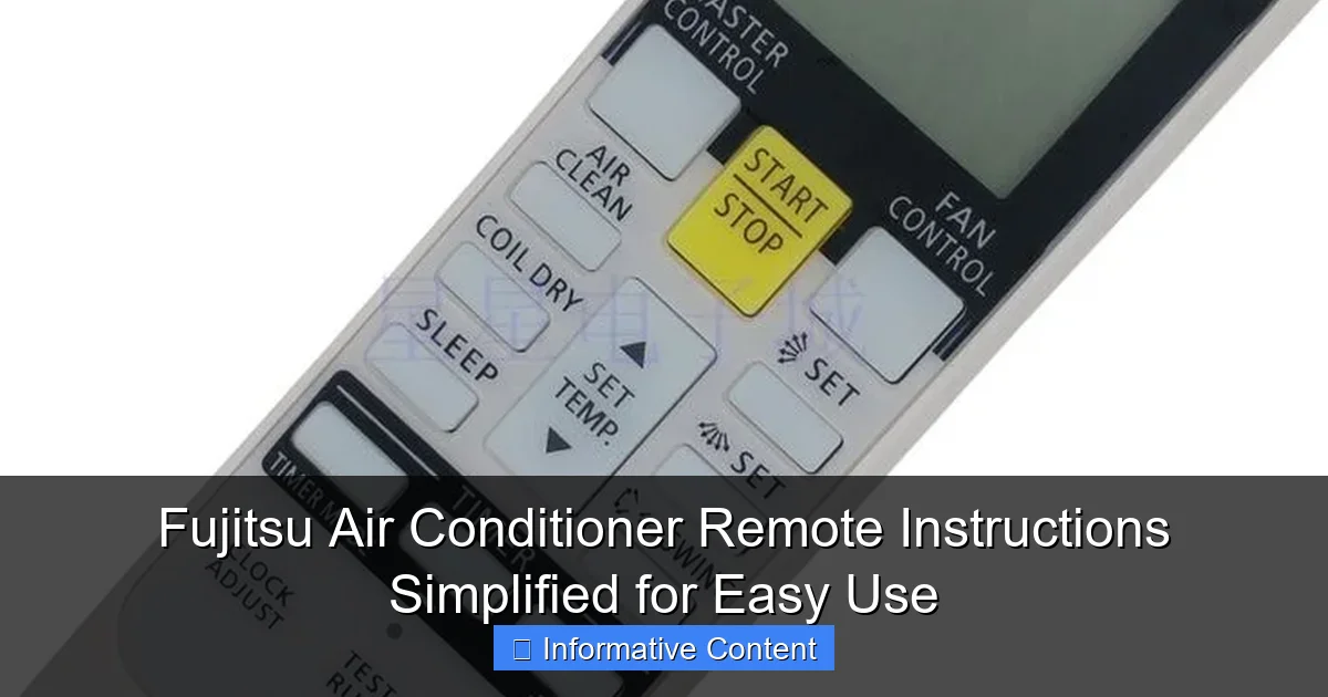 Fujitsu Air Conditioner Remote Instructions Simplified for Easy Use