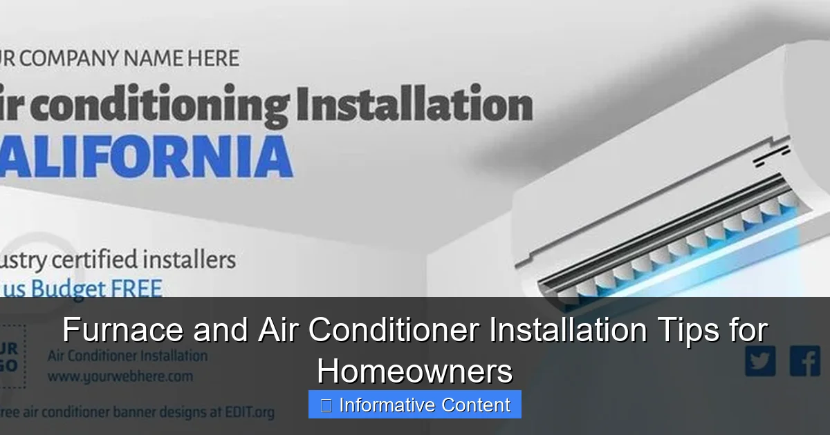Furnace and Air Conditioner Installation Tips for Homeowners